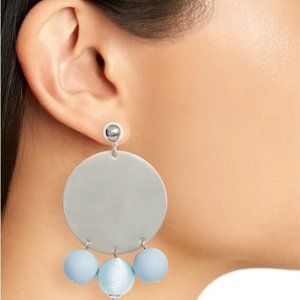Rebecca Minkoff - Disco Ball Statement Earrings (Silver/Blue)